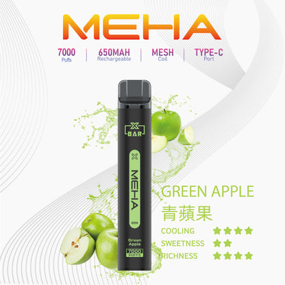 MEHA魅嗨7000口一次性拋棄式電子煙/MEHA XBAR小黑條7000 Puffs｜16款口味-台灣現貨2025