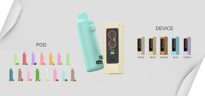 限時活動-(買5顆彈送1隻主機 隨機顏色) VEVIX 泰坦15000口棉芯換彈拋棄式煙彈 泰坦耐抽王