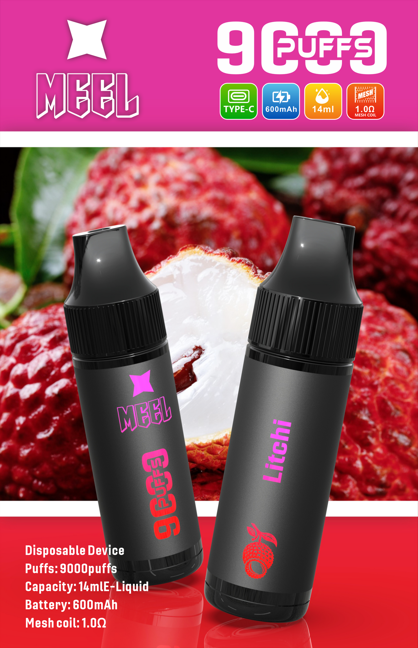 【新品上市】MEEL拋棄式/一次性 9000口  可充電 台灣現貨