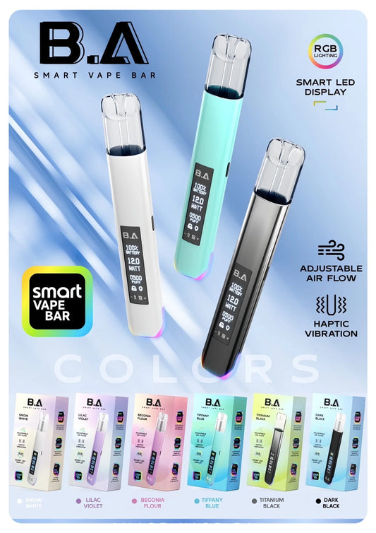 B.A一代主機/BA主機 可調式LED顯示屏可發光煙桿 適配一代relx/sp2s各式煙彈