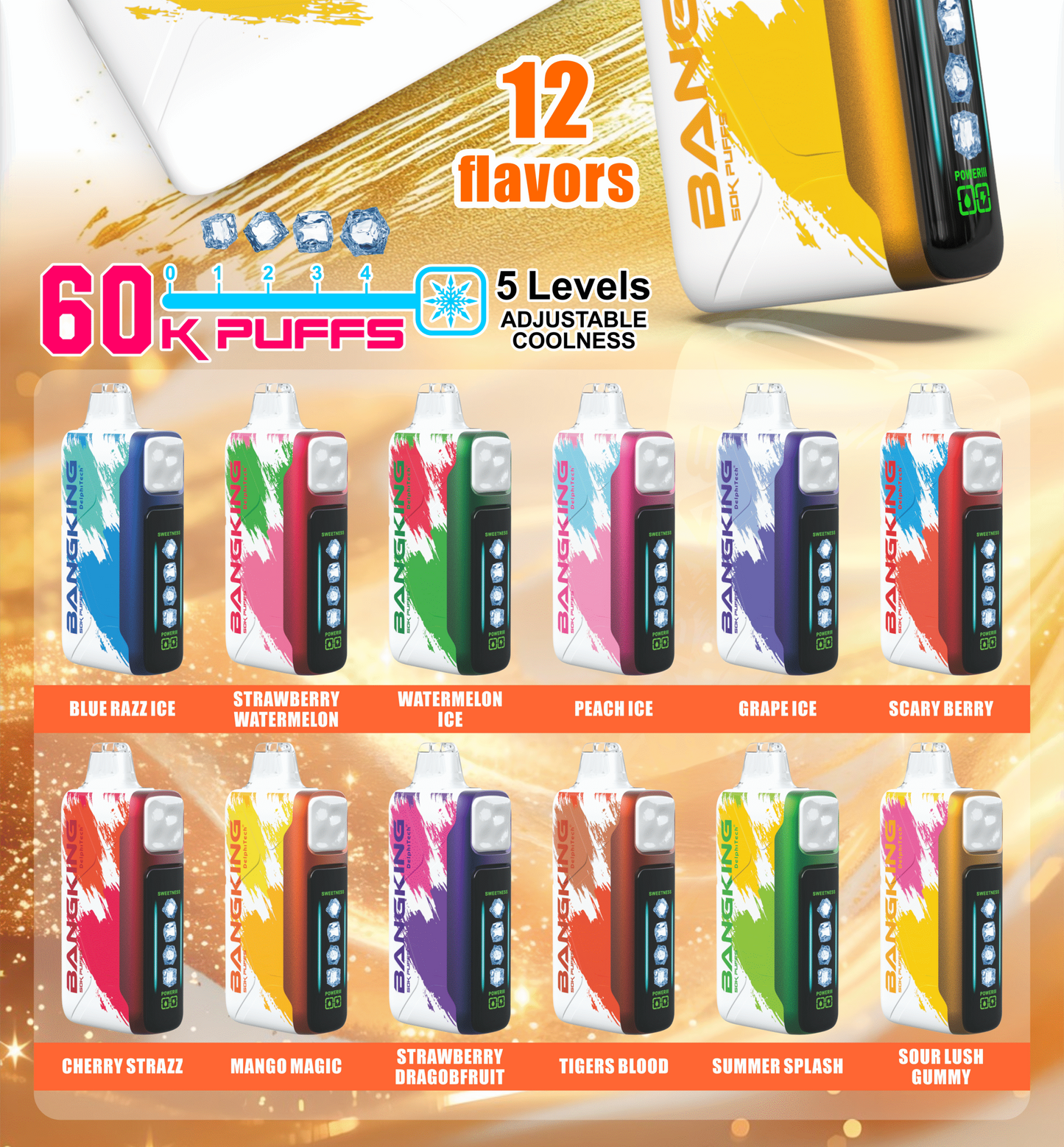 Bang king 60000口-5檔可調冰度 一次性拋棄式/一次性電子煙-新品上市